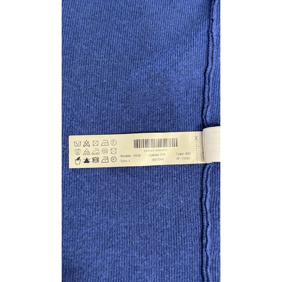 Massimo Dutti  Men Large Cotton Silk Zip Cardigan Sweater Blue Designer Italy - Picture 4 of 8